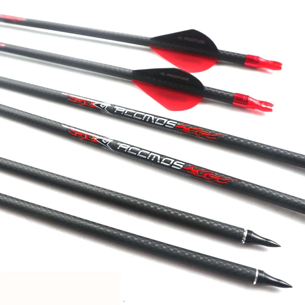 ID 6.2mm 3K Carbon Weave Carbon Arrow Spine 200 250 300 350 400 500 Weave Carbon Archery Compound American Hunting Arrow Bow