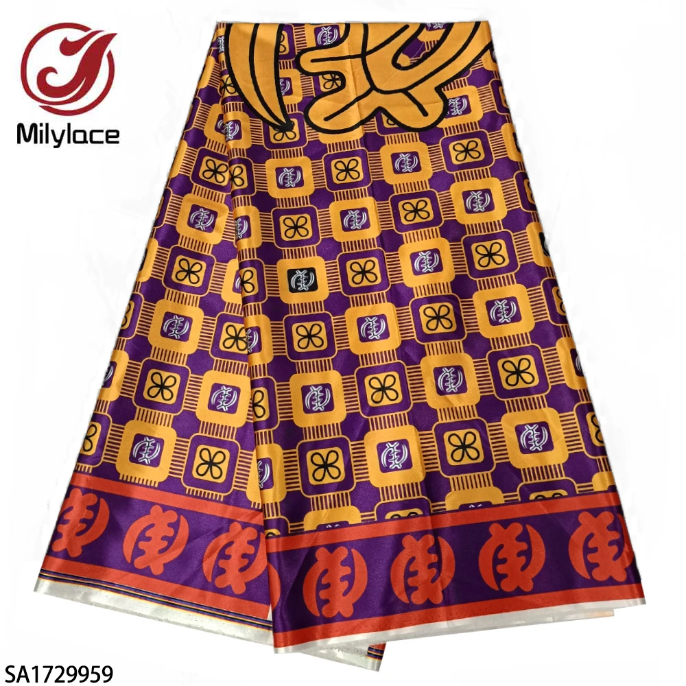 Factory Supply Ankara Digital Print African Wax Prints Satin Fabric