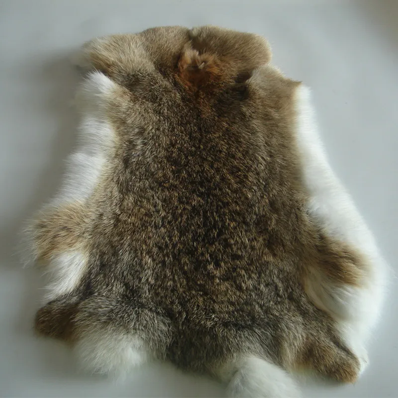 CX-D-127 Best Choose Throw Natural Shape Fur Rug Real Animal Skin Fur Pelt Rabbit Fur Plate