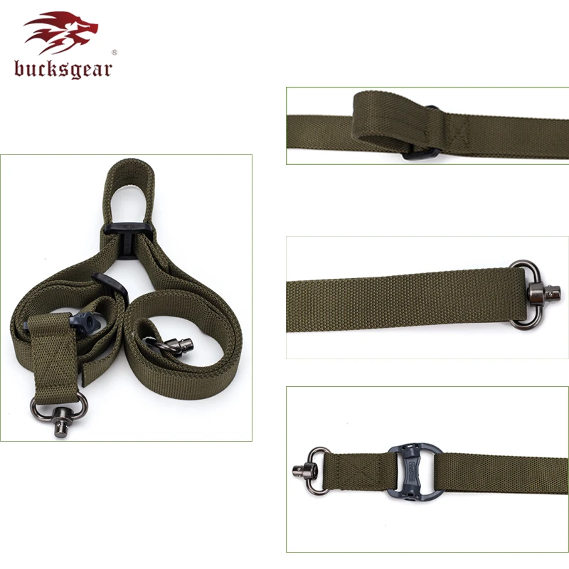 
Bucksgear Factory Wholesale gun beltsArmy Military Green Gun Sling hot sale US miiltary tactical rifle gun sling MS4 