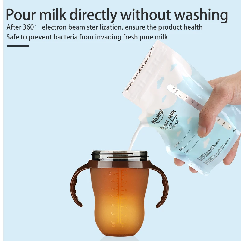 kiuimi breast milk fresh keeping bag milk storage bag can hold 250ml capacity 30 pieces in a box
