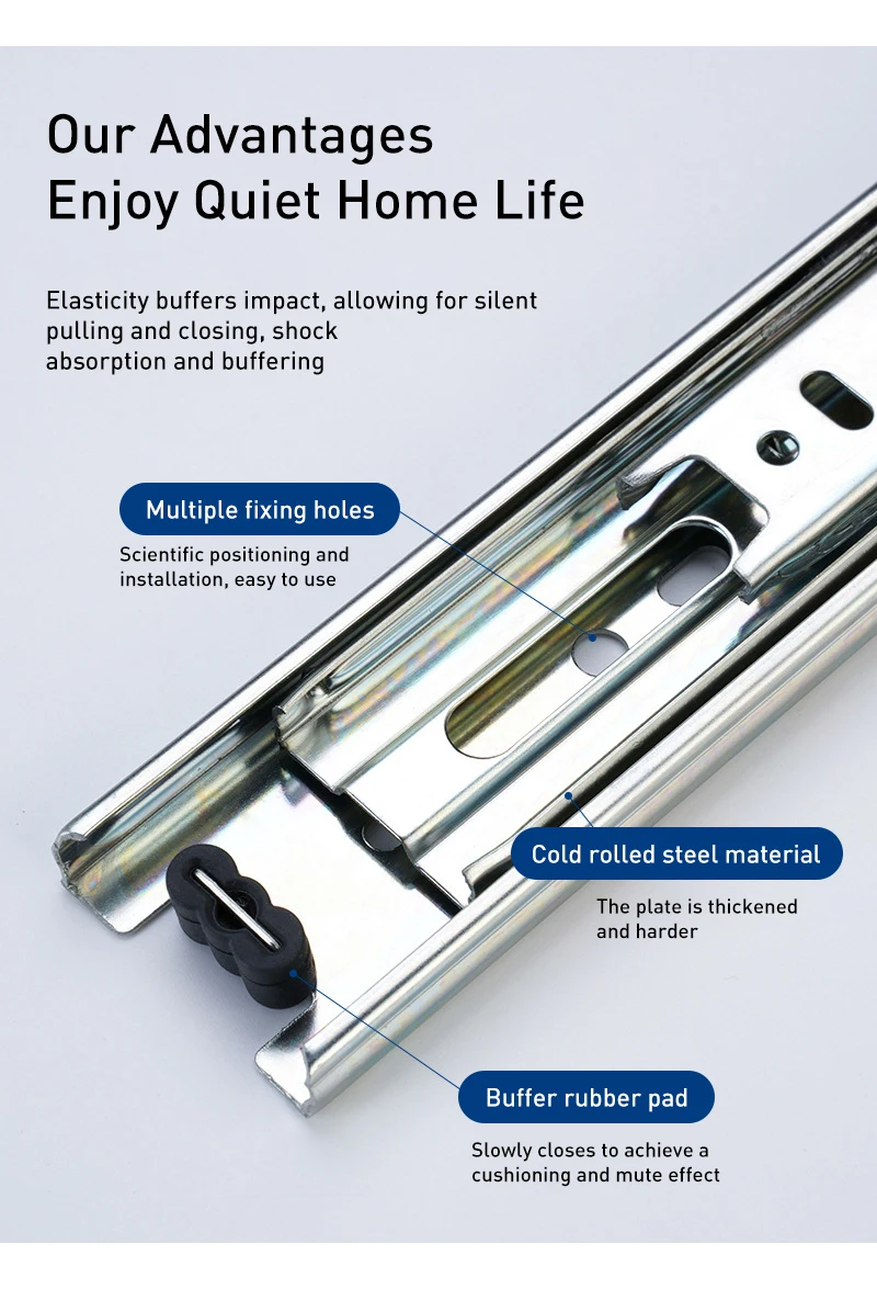 RHETECH New Ball Bearing Furniture Accessories Slide Track Roller Cabinet Pocket Door System Pocket Drawer Slide Rail