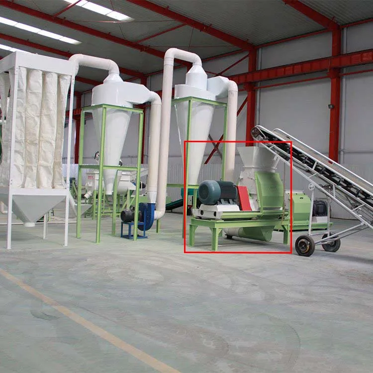 CE biomass wood rice husking grinding machine rice hull powder making machine hammer mill with cyclone fan pulse filter