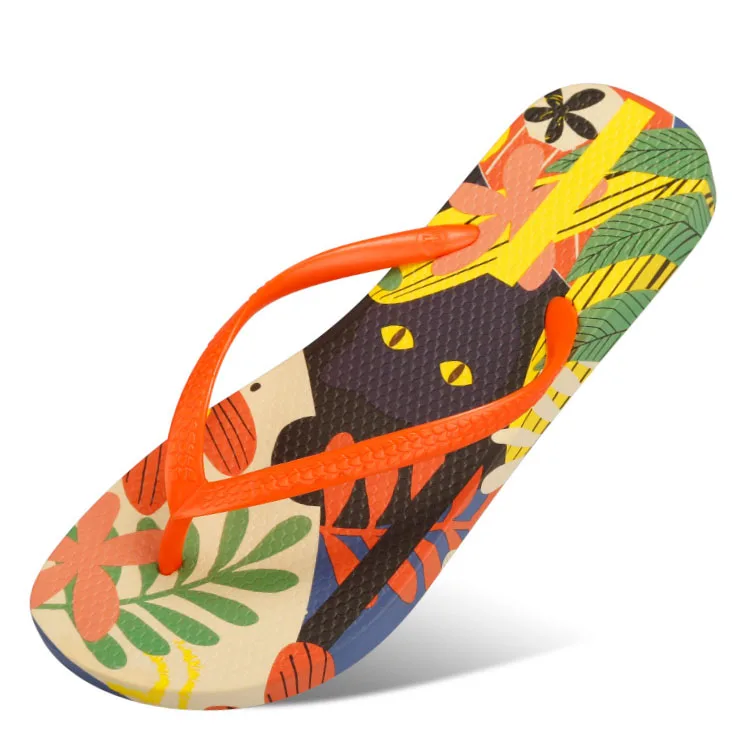 Women flipflops Customized New 2020 Fashion Women Rubber Flip Flops Printed Flip-flops Female Summer Flipflops Beach Slipper