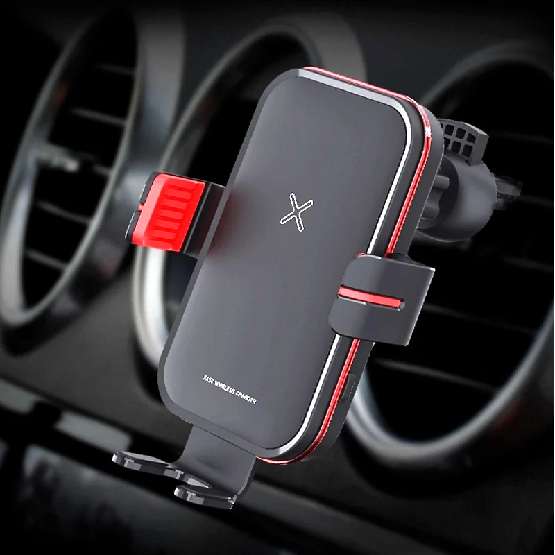 360 Degree Rotation Automatic Clamping Qi Wireless Phone Charging Car Charger Mount Wireless Car Holder