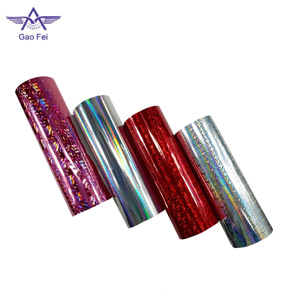 custom size hologram self adhesive film custom OEM pattern and color holographic vinyl