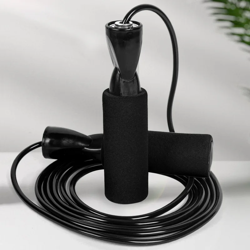 classic body shaped gym equipment durable comfortable multi-color sponge foam bearing skip jump rope with thicken solid PVC wire