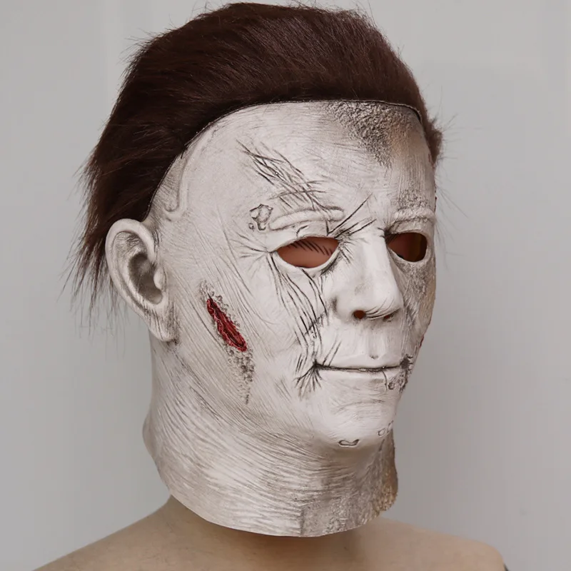 IS0 9001 Factory Hot Sell Michael Myers Mask Horror Movie Cosplay Full Head Latex Halloween Costume Mask for Adult