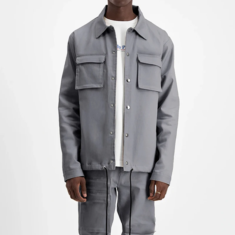 XJYD Spring Autumn Fashion Customized Jackets Men Casual Harajuku Outwear Cotton Cargo Jackets