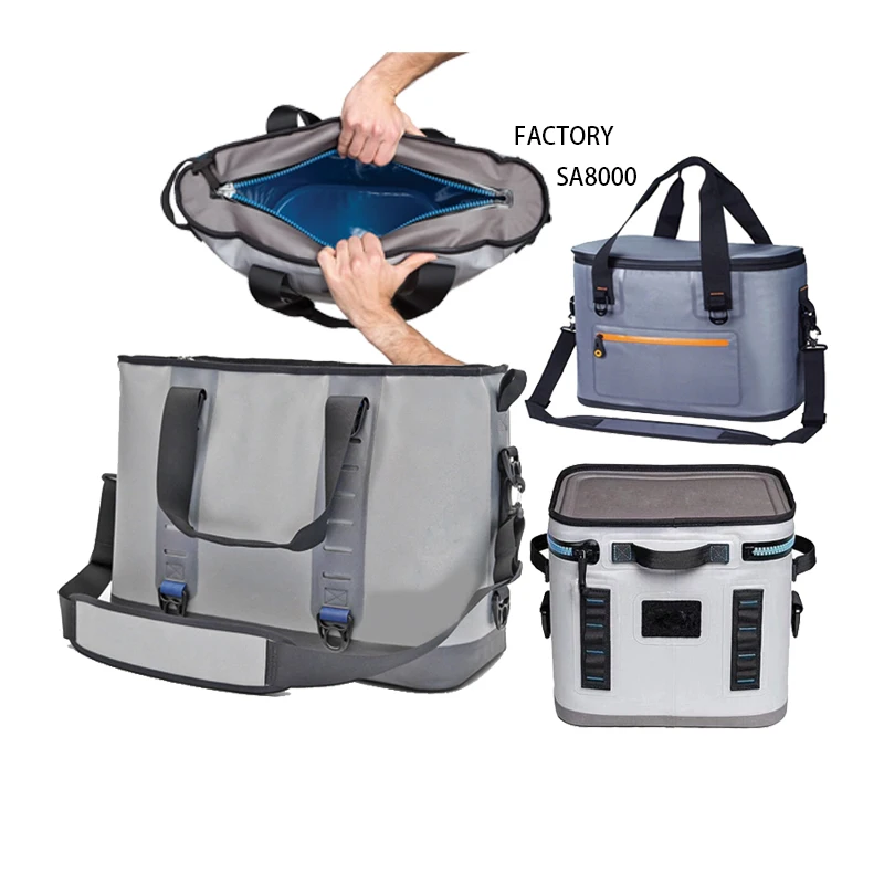 portable Collapsible Cooler bag soft sided cooler backpack TPU Leakproof Insulated cooler bag cool box Outdoor Camping Fishing 7