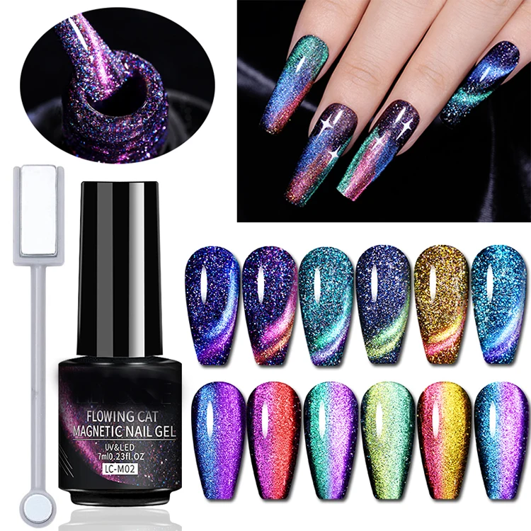 7ml Cat Magnetic Nail Gel Polish 9D Flowing Laser Gel Semi Permanent Hybrid Nail Art Design Gel Polish