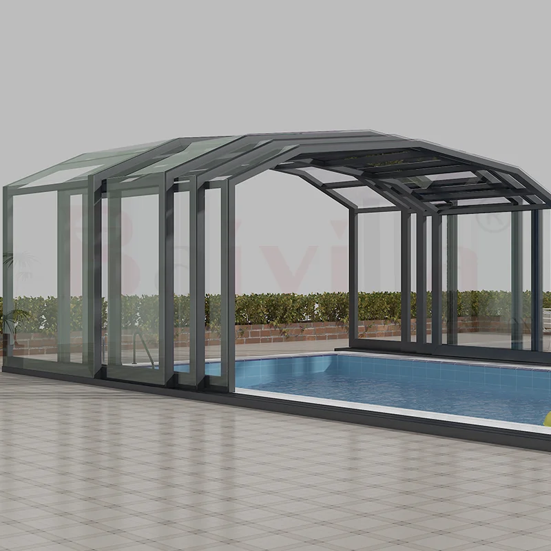 Выдвижные солнечные очки Baivilla из поликарбоната в американском стиле современные стеклянные помещения для бассейна