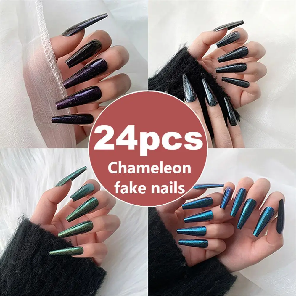 Factory Direct Sales Extra Long Solid Color Coffin Armor Ballet Manicure Black Fakenail Nails Tips Packaging Box