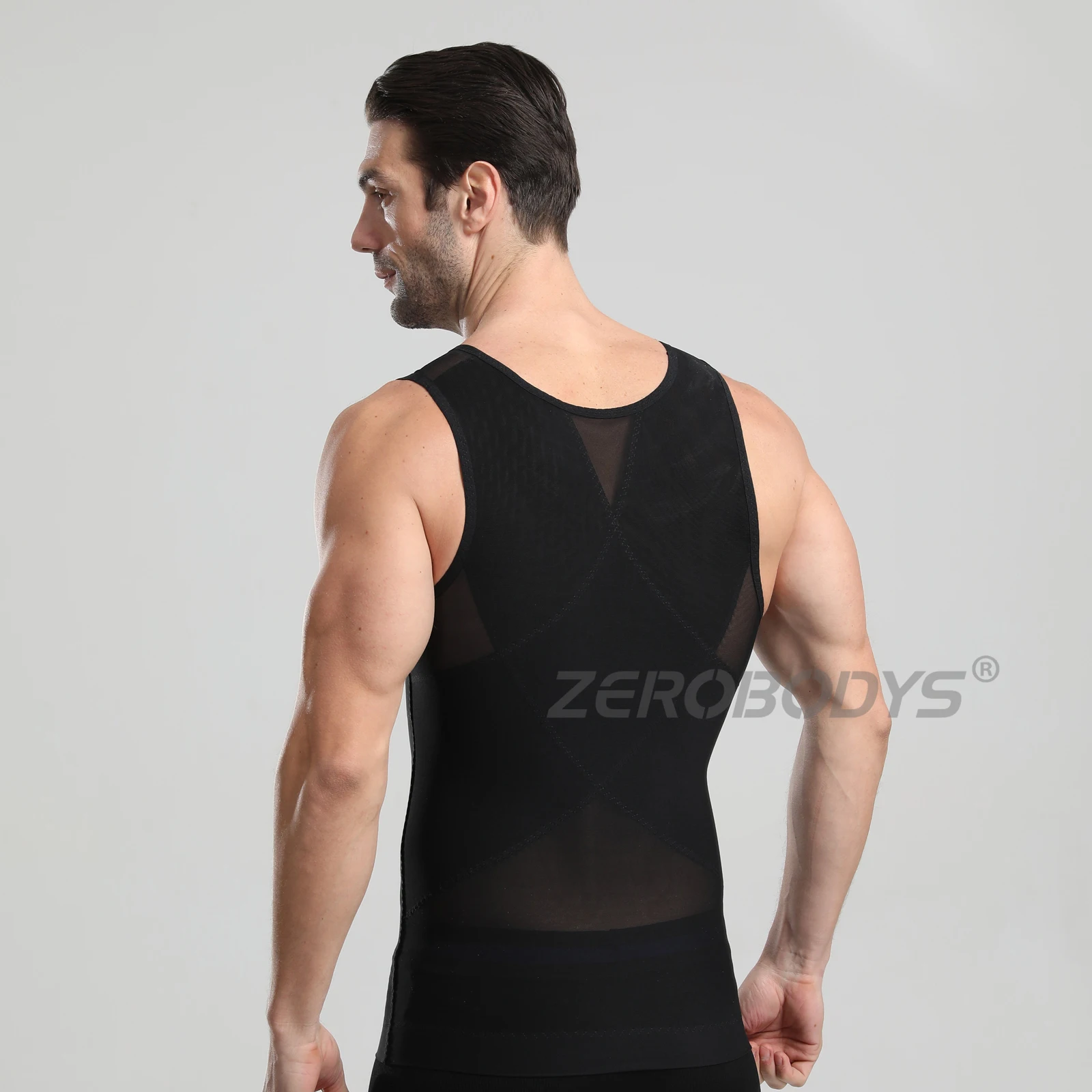 W093 Fajas for Man Slimming Fit Tank Top Chest Compression Body Building Abdominal Tightening Vest