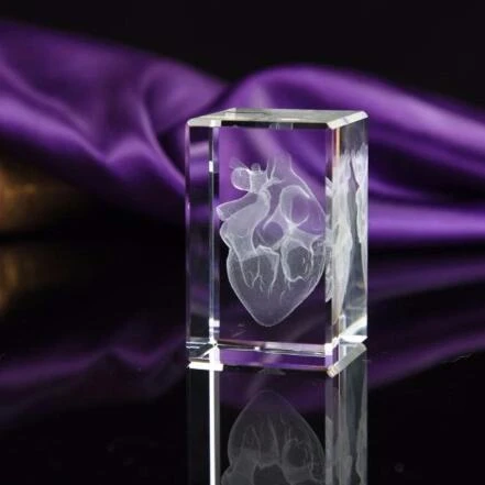 ADL Personalized Custom 3d Laser Engraved Glass Cube Photo Frame 3d Crystal Photo Cube for Teaching Props