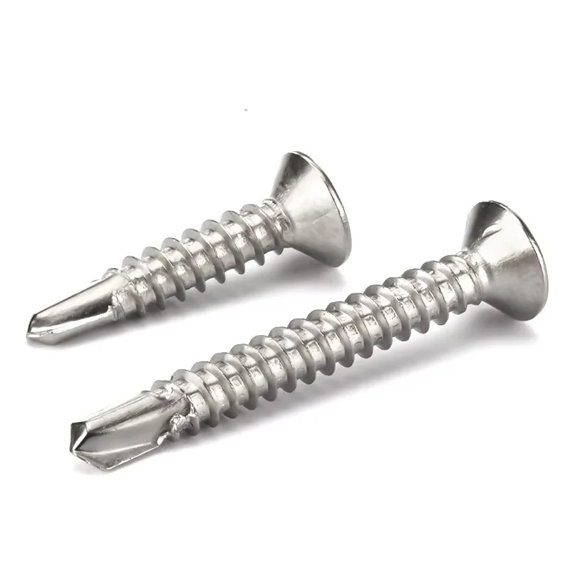 Hot Sale Custom 304/401 Stainless Steel Cross Countersunk Tail Phillips Flat Head Self Drilling Screw