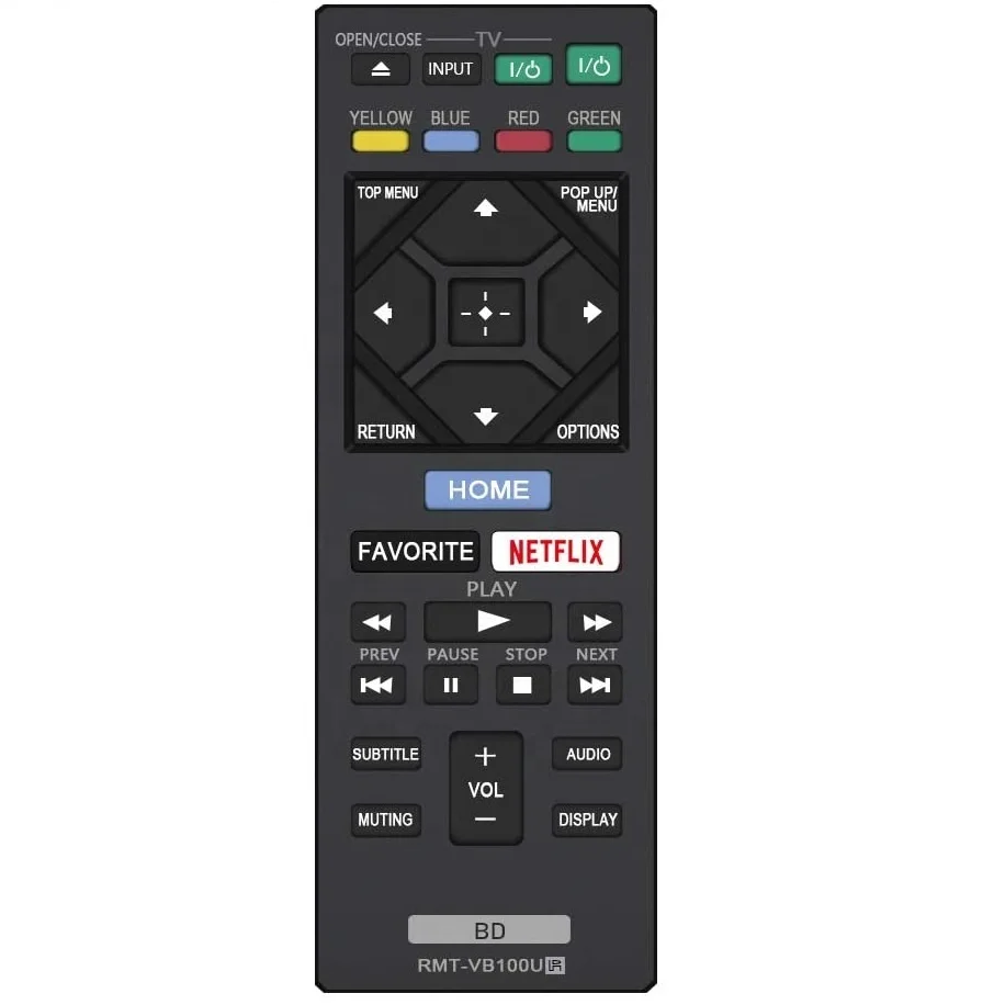 Replacement Remote Control RMT-VB100U Fit for Sony Blu-ray DVD Player BDP-S1200 BDP-S2200 S3200