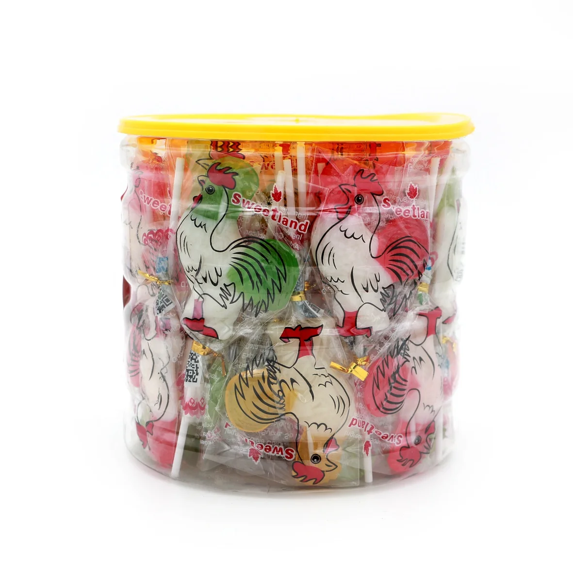 chinese halal display  box package  fruit flavor sweet chicken cock shaped lollipop hard candy companies