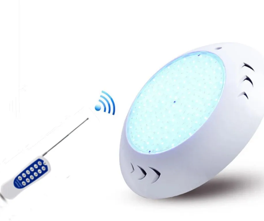 Подводный открытый ip68 водонепроницаемый полимерный заполненный rgb многоцветный плавающий светодиодный свет для бассейна беспроводной с пультом дистанционного управления