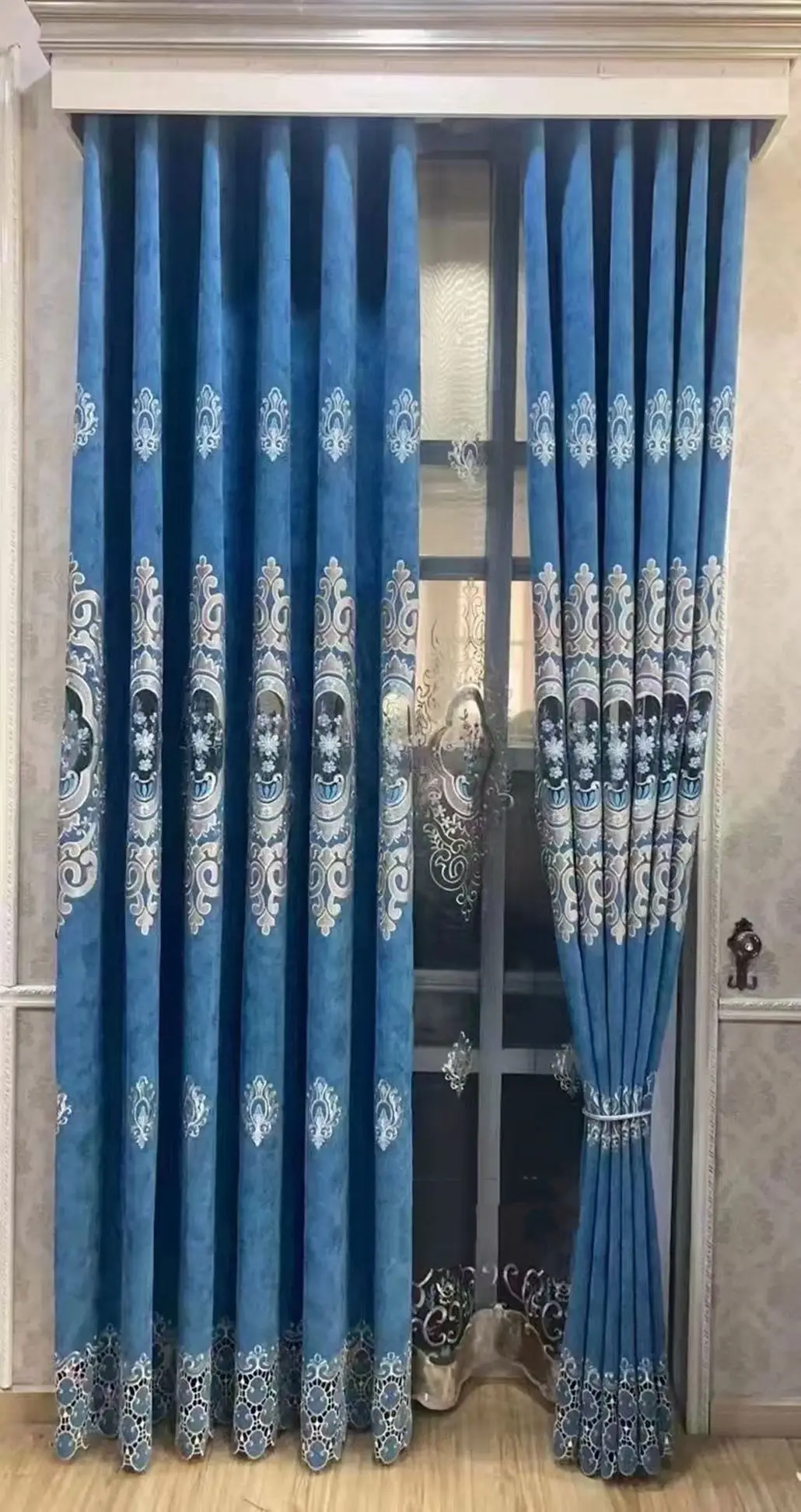 New Style Chenille High  Quality width embroidered Poly  Blackout Curtain fabric