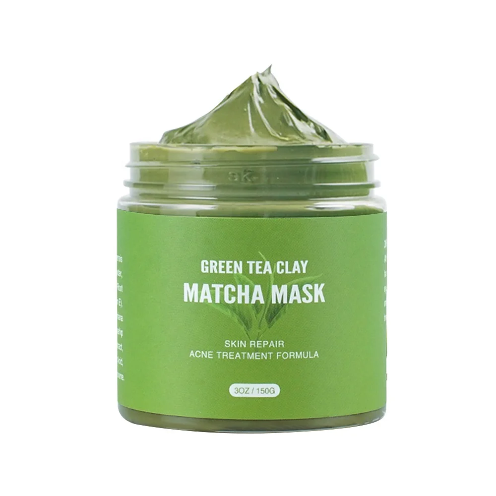 Private Label Oil Control Purify Blackheads Acne Face Refine Pores Green Tea Matcha Clay Mask