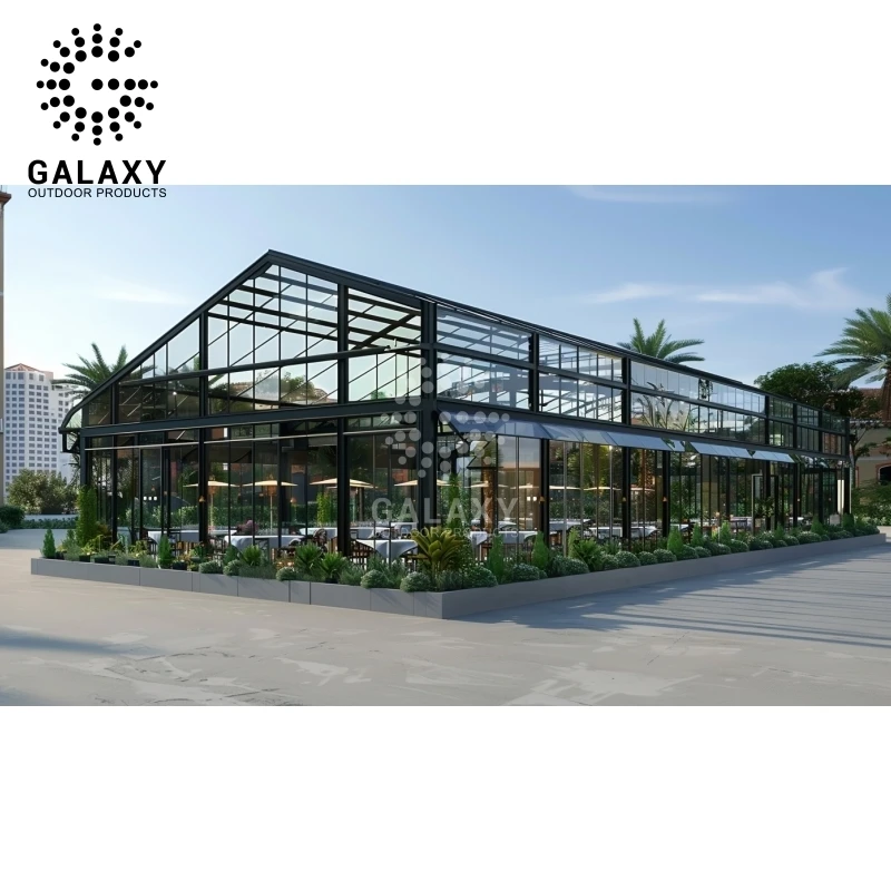 Transparent PVC Glass Side Wall Aluminum Profile Restaurant Wedding Ceremony Atrium Tent