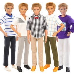 Fashion Handmade 7 Items/Lot Doll Accessories=5 Ken Clothes +2 Ken Shoes Kids Toys Outfit For Ken Dressing Game DIY Girl Present