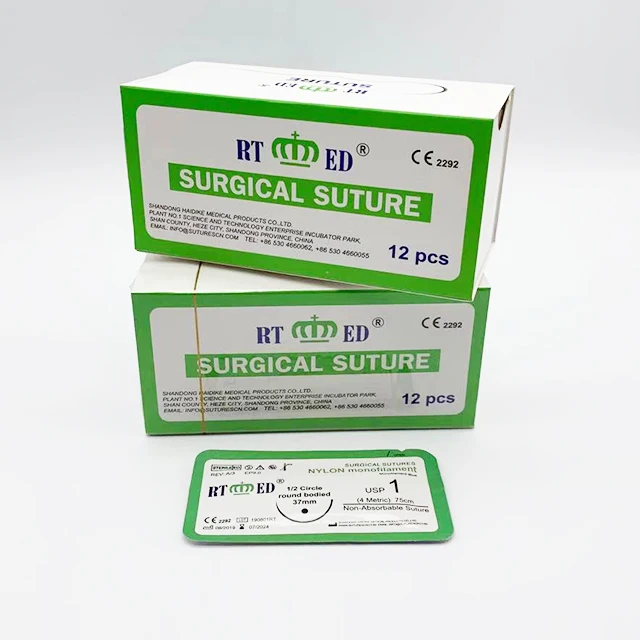 Medical suture Nylon usp 2/0~6/0, nonabsorbable and strictly sterile with CE& ISO
