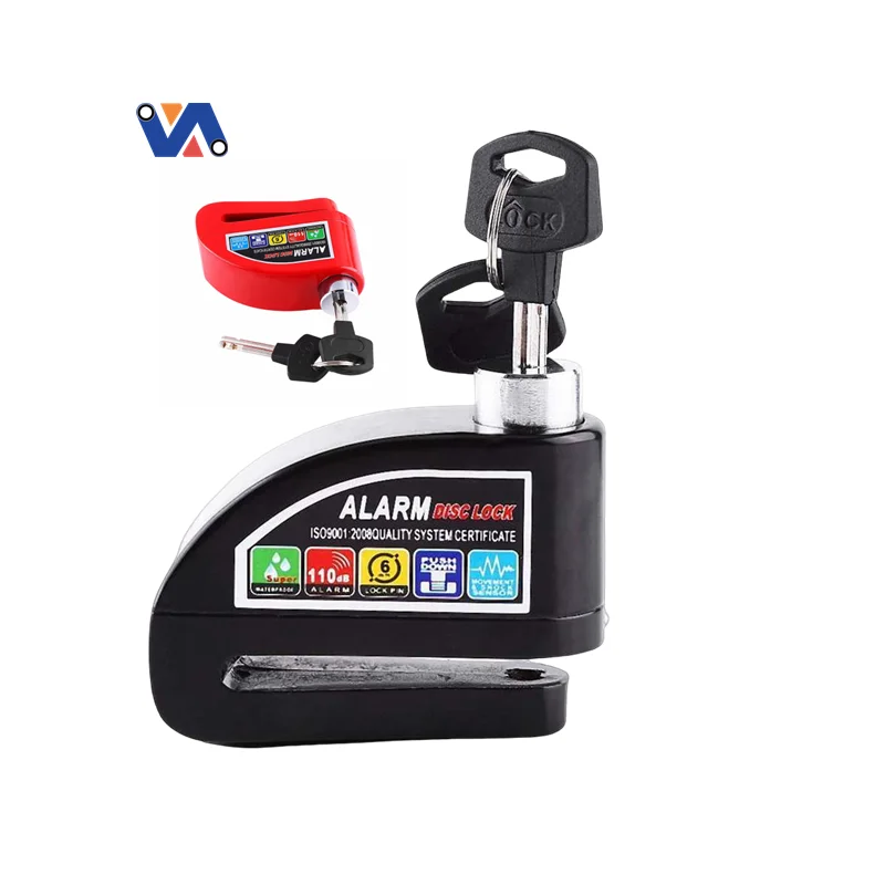 New Image 110db Loud Bike Alarm Lock for Motorcycle Bicycle Disc Lock Safety Aluminum Alloy Moto Alarm Electric Scooter Lock