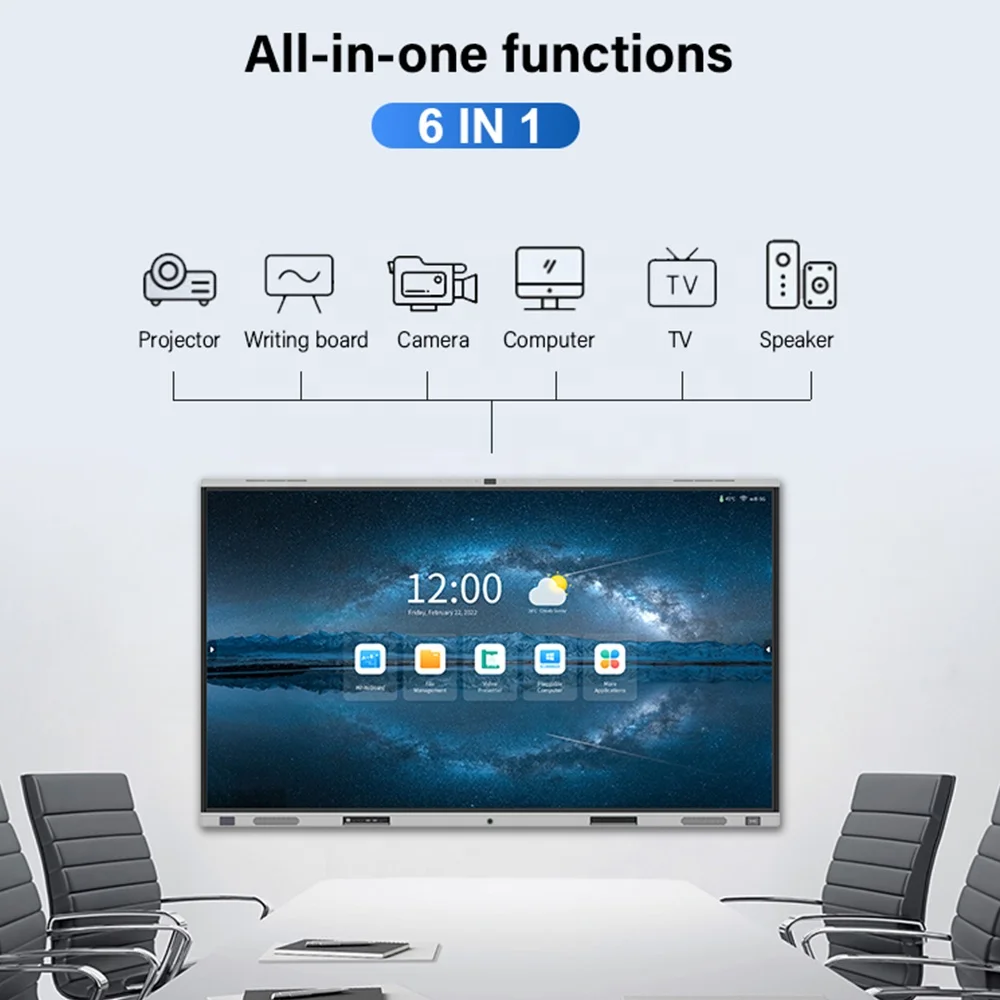 Hot sales 55 65 75 86 98 inch interactive flat panel 4k multi touch screen smart board for conference or educational equipment