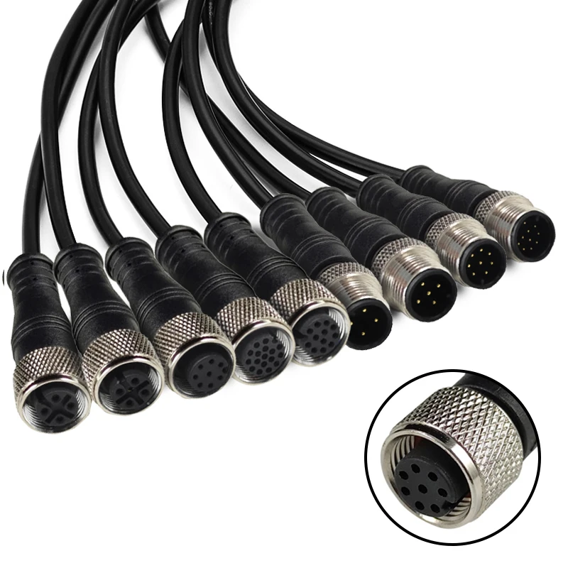 m12 cable 4 pin pur waterproof shielded sensor male to female m12 connector with cable 4 pin