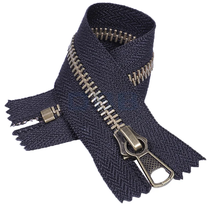 Superior quality 5# metal plated different colors brass  closed end customized length zipper for garment