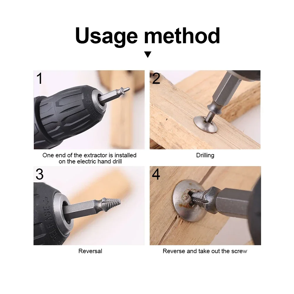 6pcs Damaged Screw Extractor Drill Bit Set Bolt Remover Tool