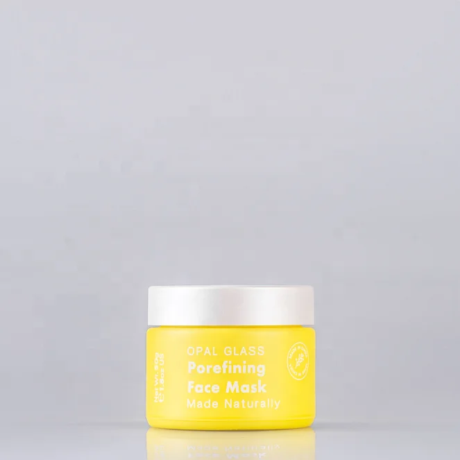 
Red round glass cream jar 