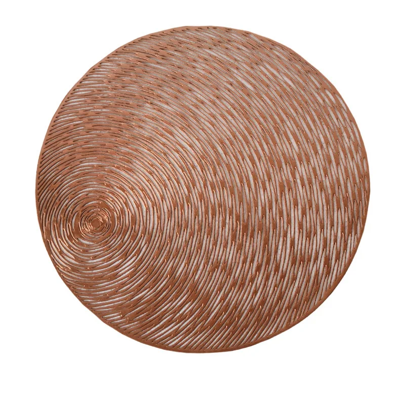 STOCK Gold PVC Eco-Friendly Stocked Round Shaped Placemat for Wedding Decoration