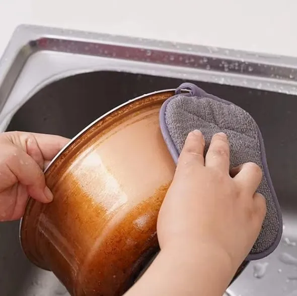 Durable Eco-Friendly Kitchen Scrub Scouring Sponge Non-Scratch Microfiber Heavy Duty Scouring Power Kitchen Sponge