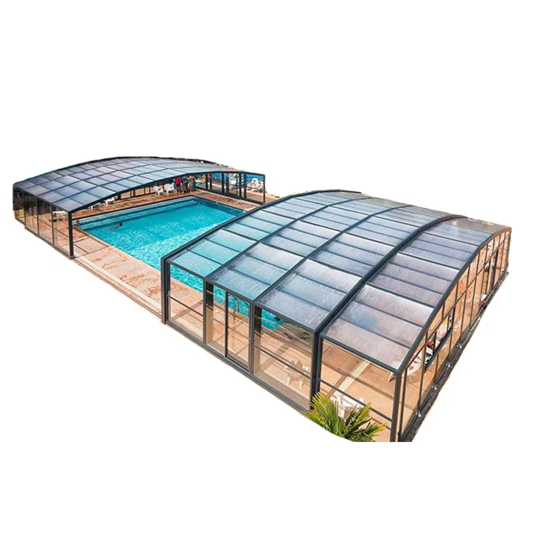 high profile swimming pool cover telescopic enclosures automatic  for sale manufacturers