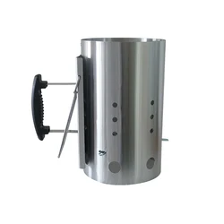 Factory Supply Premium Quality Stainless steel BBQ Fire Chimney Charcoal Starter With Plastic Handle Easily Clean
