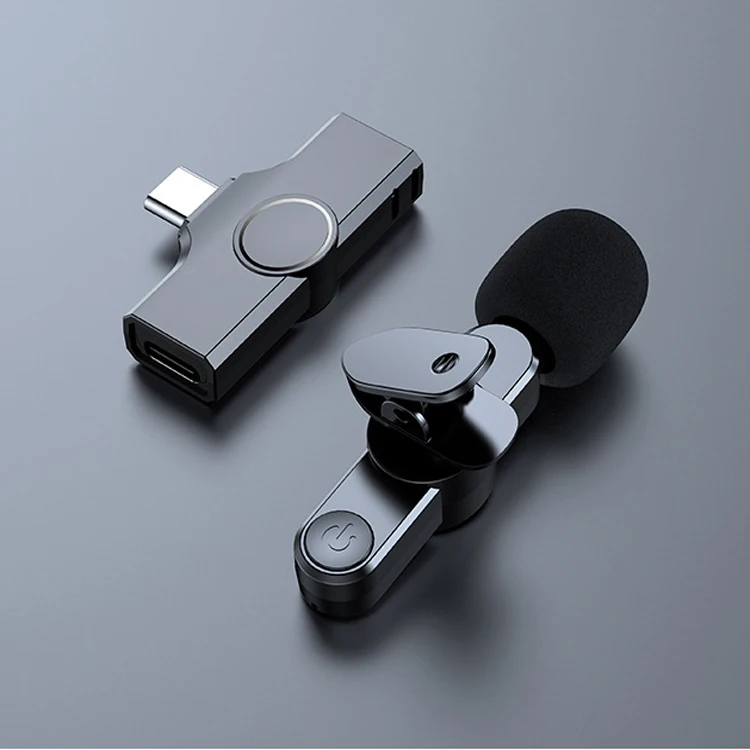 Беспроводной петличный микрофон, портативный мини-микрофон для записи аудио и видео, для iPhone, Android, прямых трансляций, игровых телефонов