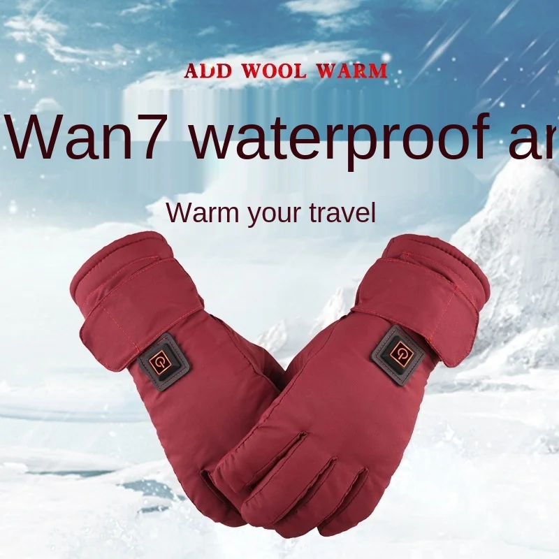 Женские открытые туфли Красного цвета, зарядку литиевого аккумулятора нагрева лыжные перчатки с электрическим подогревом обогревающие перчатки