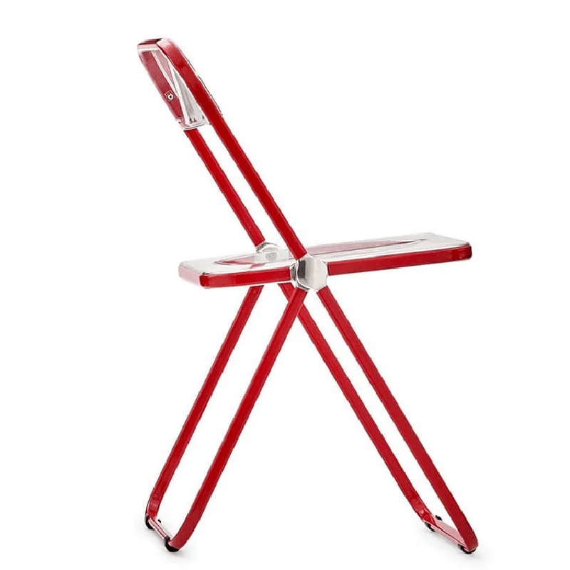 Modern Plastic Clear Acrylic Folding Dining  Chairs  For restaurant with chrome metal frame