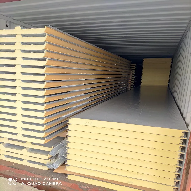 Best sale 150mm color steel Insulation wall pu polyurethane sandwich panel cool room cold storage panel price
