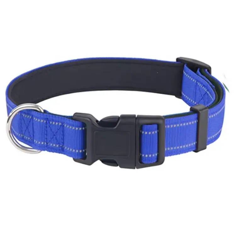 Reflective pet collar diving material adjustable dog training collar dog collar