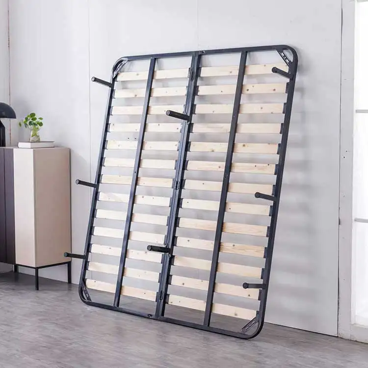 Strong Support iron strong mattress foundation platform metal wooden slatted bed frame