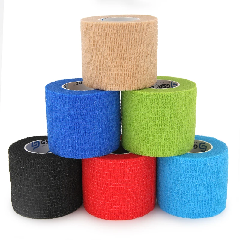 5cm*4.5m Elastic Cohesive Bandage Vet Wrap Latex Free Nonwoven Bandage Hyposensitive Colored Breathable Pet Bandage Wholesale