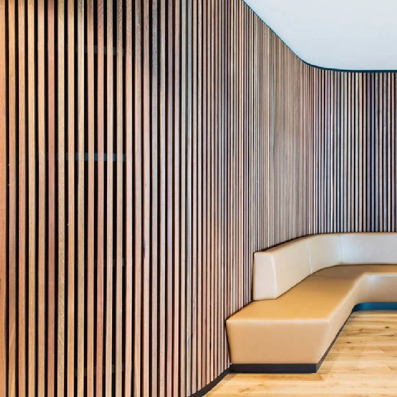 XHWOOD flexible wood decorative panels 3D acoustic wall panels MDF composite ACU wood slat soundproof akupanel acoustic panel