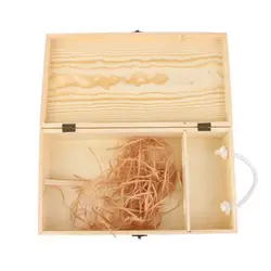Wooden Wine Box Empty Dual Bottle Carrier Crate Case
