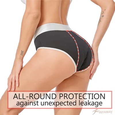 Cotton Mid Waist Women Briefs 4 Four Layers Absorb Plus Size Leak Proof Underwear Period Panties Underwear