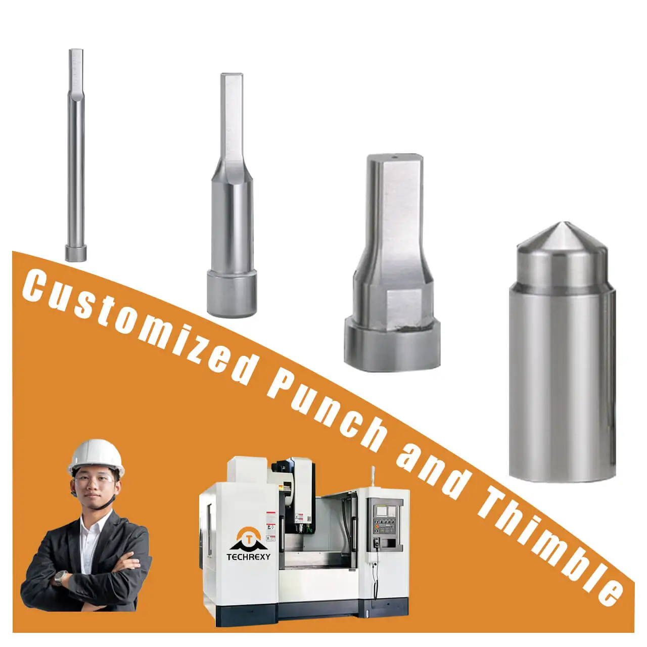 Precision non-standard forming hex profile square hole tungsten carbide cold metal punch die