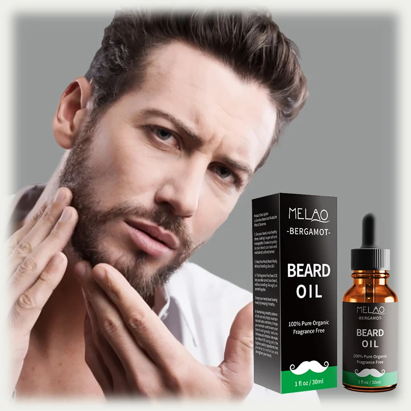 MELAO Wholesale Private label 30ml Customize Logo Best Oil Beard Care Organic Mens Beard Oil for Men